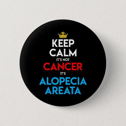 Alopecia Areata Awareness Hair Loed Bald Head Keep Ronde Button 5,7 Cm (Voorkant)