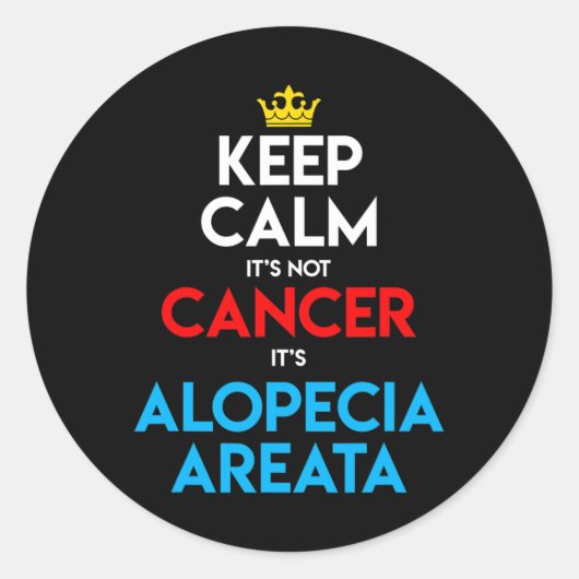 Alopecia Areata Awareness Hair Loed Bald Head Keep Ronde Sticker (Voorkant)