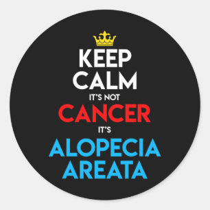 Alopecia Areata Awareness Hair Loed Bald Head Keep Ronde Sticker