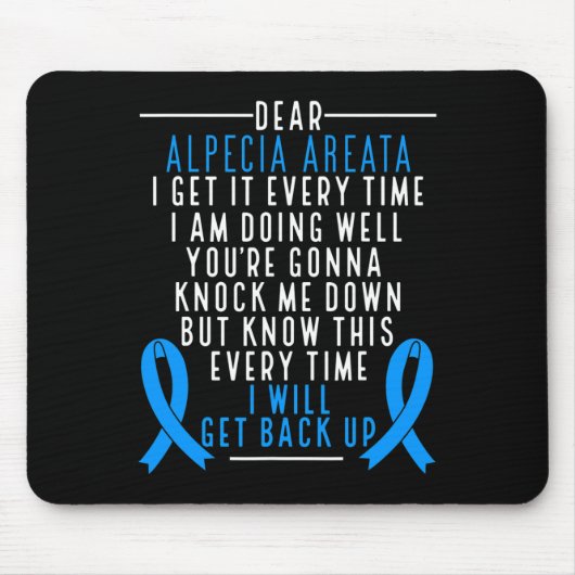 Alopecia Areata Awareness I will back up Hair Muismat (Voorkant)