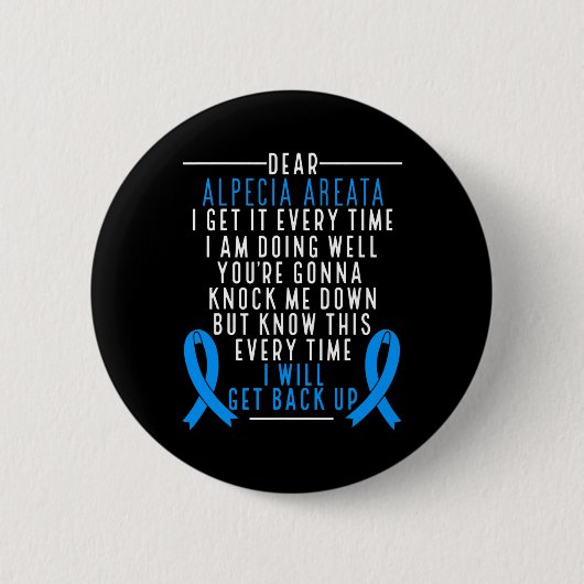 Alopecia Areata Awareness I will back up Hair Ronde Button 5,7 Cm (Voorkant)