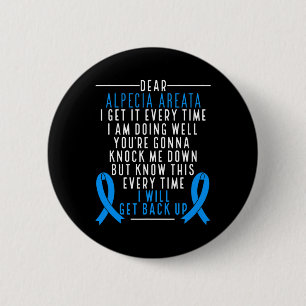 Alopecia Areata Awareness I will back up Hair Ronde Button 5,7 Cm