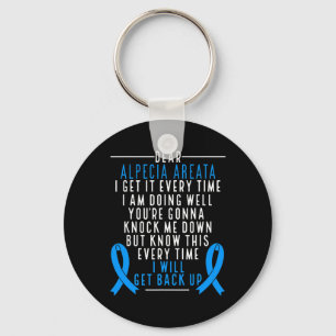 Alopecia Areata Awareness I will back up Hair Sleutelhanger