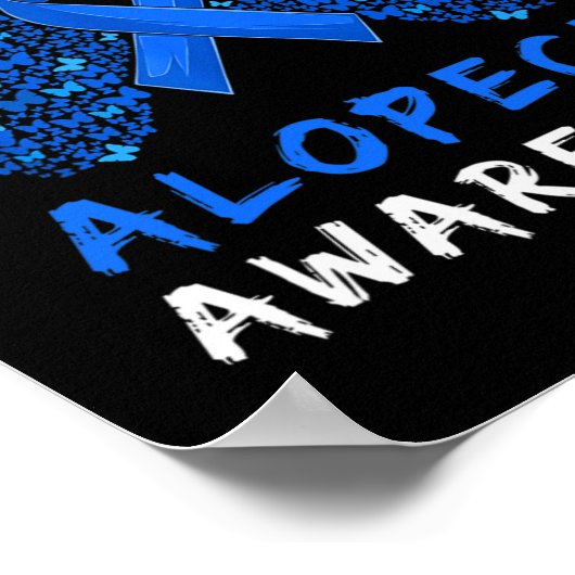 Alopecia Areata Awareness Month Blue Ribbon Poster (Hoek)