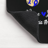 Alopecia Areata Awareness Peace Love Hope Blue Rib Muismat (Hoek)