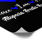 Alopecia Areata Awareness Peace Love Hope Blue Rib Poster (Hoek)