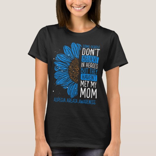 Alopecia Areata Awareness Ribbon Mom Warrior T-shirt (Voorkant)