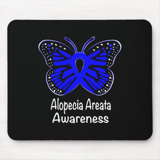 Alopecia Areata Awareness Warrior Support Blue Rib Muismat (Voorkant)