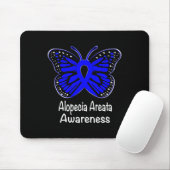 Alopecia Areata Awareness Warrior Support Blue Rib Muismat (Met muis)
