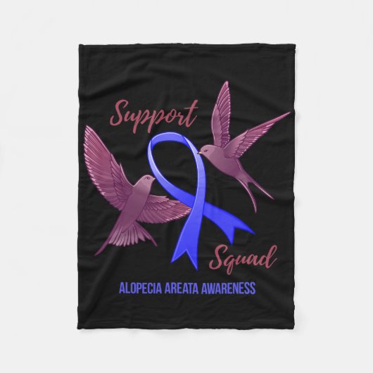 Alopecia Areata Bewustzijn Steun Squad Warrior 1 Fleece Deken (Voorkant)