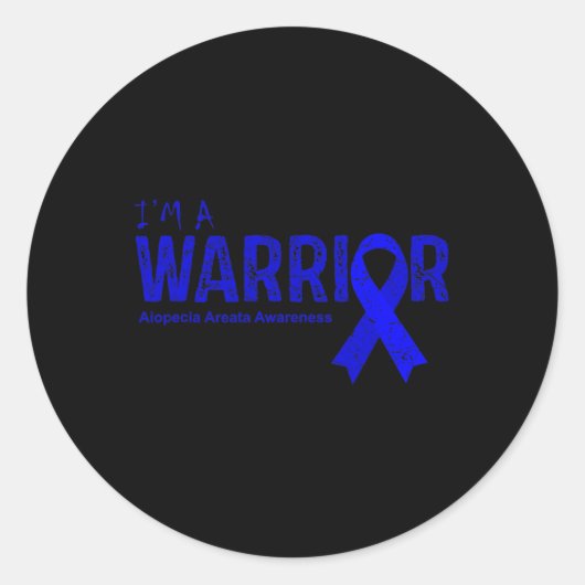 Alopecia Areata bewustzijn Warrior Ronde Sticker (Voorkant)
