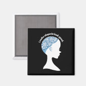Alopecia Areata Gift - Bewustzijn van haarverlies Magneet (Voorkant / Achterkant)