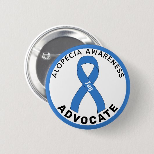 Alopecia Awareness Advocate Ribbon White Button (Voorkant /achterkant)