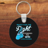 Alopecia Awareness Blue Butterfly Sleutelhanger (Voorkant)