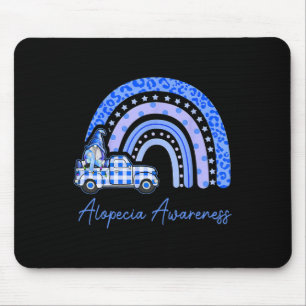 Alopecia Awareness Blue Gnomes Truck Rainbow Muismat
