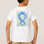 Alopecia Awareness Blue Ribbon Angel Custom T-shir T-shirt (Achterkant)