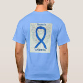 Alopecia Awareness Blue Ribbon Angel Custom T-shir T-shirt (Achterkant)