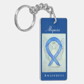 Alopecia Awareness Blue Ribbon Angel Sleutelhanger (Voorkant Links)