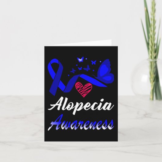 Alopecia Awareness Butterflies Blue Ribbon Support Kaart (Voorkant)