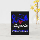 Alopecia Awareness Butterflies Blue Ribbon Support Kaart (Gele Bloem)
