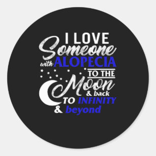 Alopecia Awareness Dark Blue Ribbon Hair Loss Supe Ronde Sticker