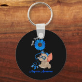 Alopecia Awareness Elephant Faith Hope Love Sunflo Sleutelhanger (Voorkant)