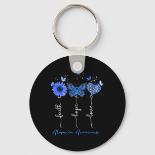 Alopecia Awareness Faith Hope Love Leopard Sunflow Sleutelhanger