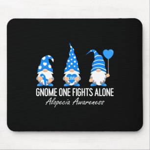 Alopecia Awareness Gnomen I Draag Blue Ribbon Supp Muismat