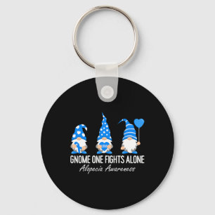 Alopecia Awareness Gnomen I Draag Blue Ribbon Supp Sleutelhanger