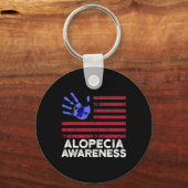 Alopecia Awareness Haaruitval Warrior Coping Survi Sleutelhanger (Achterkant)