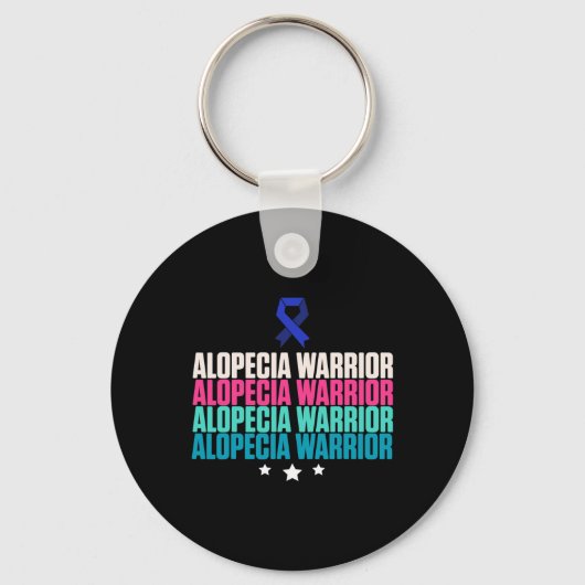 Alopecia Awareness Haaruitval Warrior Full-time Su Sleutelhanger (Voorkant)