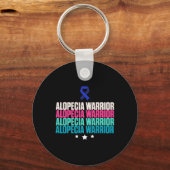 Alopecia Awareness Haaruitval Warrior Full-time Su Sleutelhanger (Voorkant)