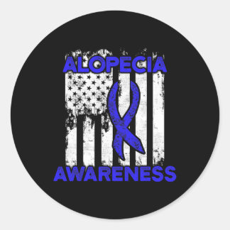 Alopecia Awareness Haaruitval Warrior Ribbon Survi Ronde Sticker