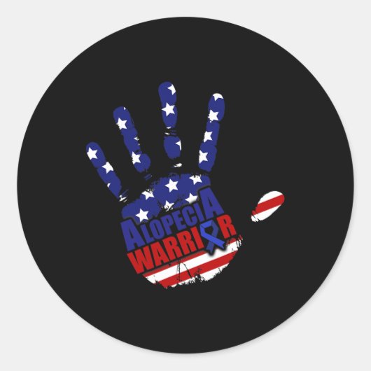 Alopecia Awareness Haaruitval Warrior Symbool S Ronde Sticker (Voorkant)