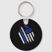 Alopecia Awareness Haaruitval Warrior Tackle Survi Sleutelhanger (Achterkant)