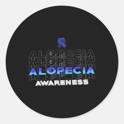 Alopecia Awareness Haaruitval Warrior Winnen Survi Ronde Sticker (Voorkant)