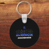 Alopecia Awareness Haaruitval Warrior Winnen Survi Sleutelhanger (Voorkant)