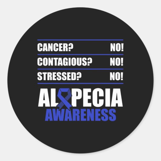 Alopecia Awareness Hair Loss Warrior Fighting Surv Ronde Sticker (Voorkant)