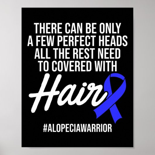 Alopecia Awareness Hair Loss Warrior Perfect Head Poster (Voorkant)