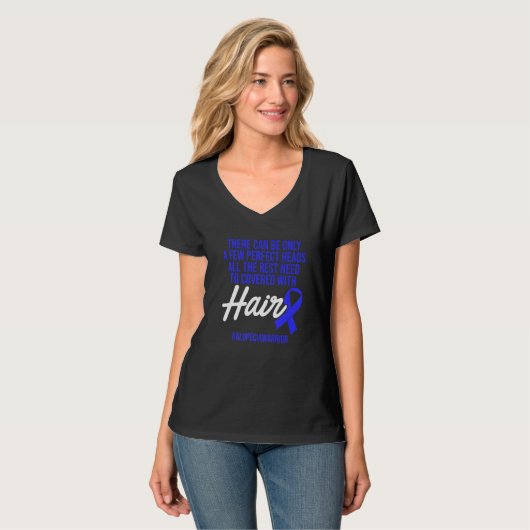 Alopecia Awareness Hair Loss Warrior Perfect Head T-shirt (Voorkant volledig)