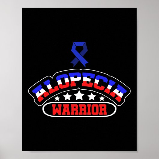 Alopecia Awareness Hair Loss Warrior Support Survi Poster (Voorkant)