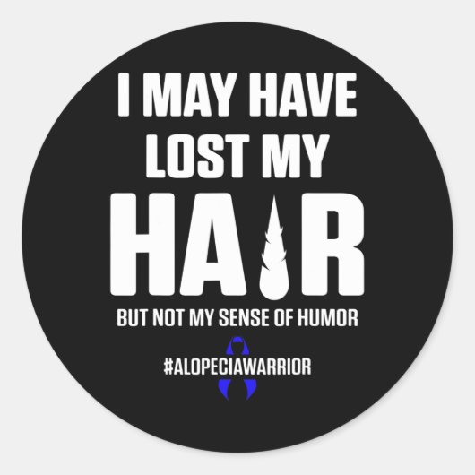 Alopecia Awareness Hair Loss Warrior Surviof 5 Ronde Sticker (Voorkant)