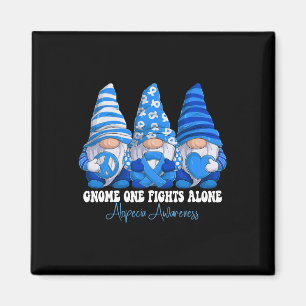 Alopecia Awareness Maand Blauw Lint Gnomies Suppo Magneet