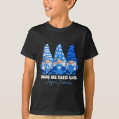 Alopecia Awareness Maand Blauw Lint Gnomies Suppo T-shirt (Voorkant)