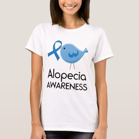 Alopecia Awareness Ribbon blue bird T-shirt (Voorkant)