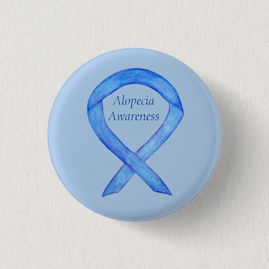 Alopecia Awareness Ribbon Custom Art Pin Ronde Button 3,2 Cm (Voorkant)