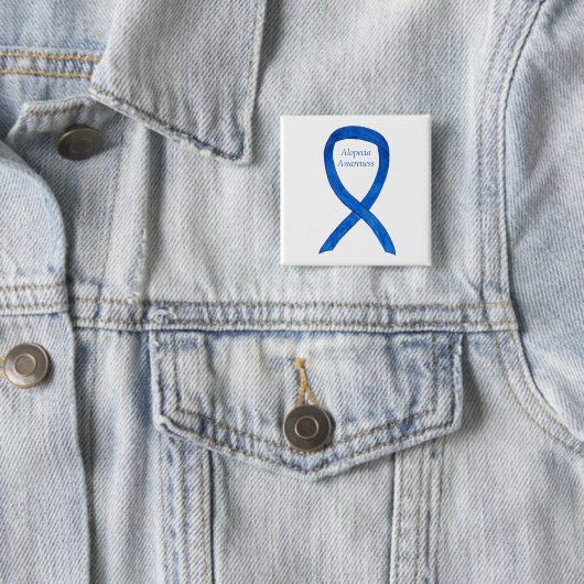 Alopecia Awareness Ribbon Custom Art Pin Vierkante Button 5,1 Cm (In situ)