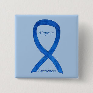 Alopecia Awareness Ribbon Custom Art Pin Vierkante Button 5,1 Cm