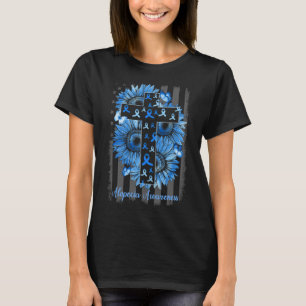 Alopecia Awareness Sunflower American Flag T-shirt