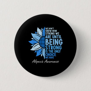 Alopecia Awareness Sunflower I Draag Blue Ribbon S Ronde Button 5,7 Cm